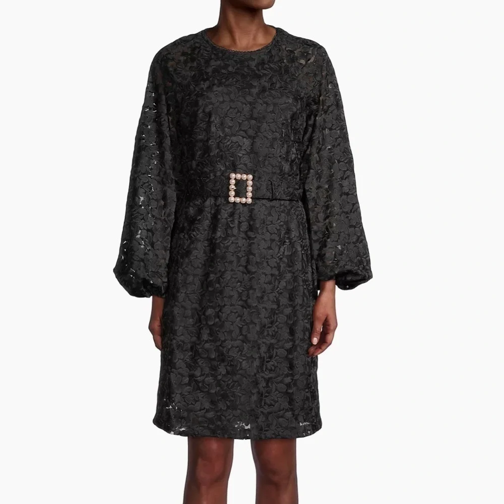 Rachel Parcell Black Puff Sleeve Floral Dress - Picture 6 of 6
